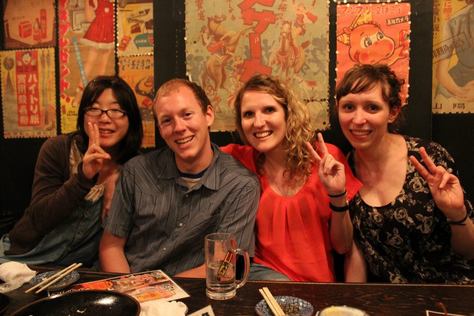 Couch-surfer Kanaeda-san, myself, and two lovely British ladies