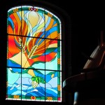 stained glass at sapporo beer factory
