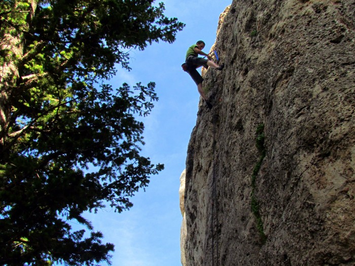 Luke cleaning a route